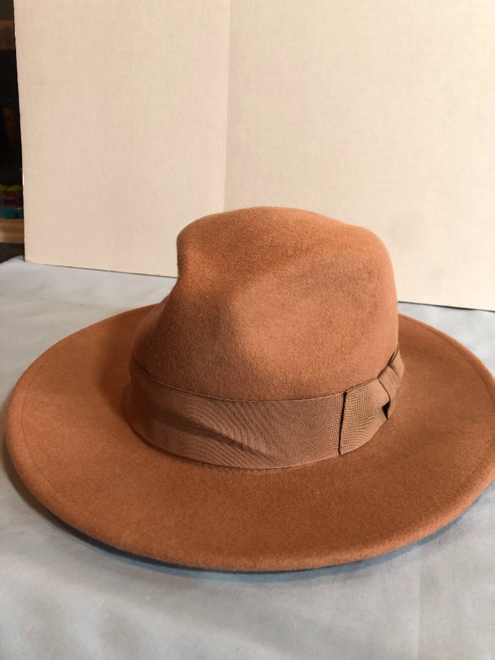 TART One Size Tan 100% Wool Fedora Brimmed Hat #F33